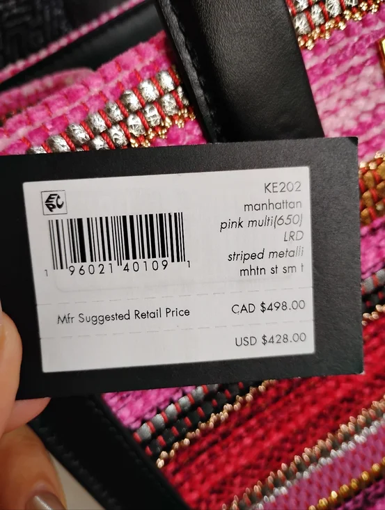 Kate Spade Manhattan Striped Metallic Small Tote Handbag 💖 - Picture 6 of 6